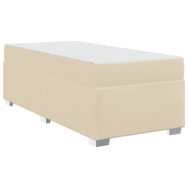 vidaXL Estructura de cama con colch&oacute;n Crema 90 x 190 cm tela
