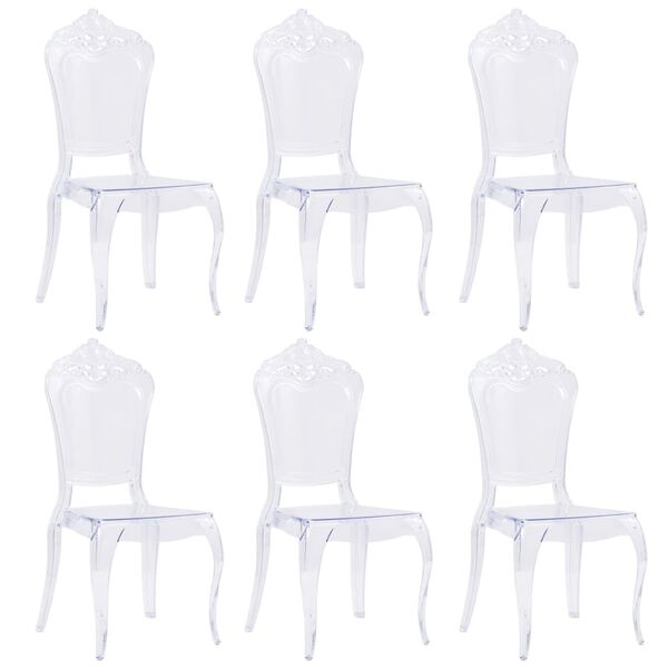 vidaXL Sillas de comedor 6 unidades policarbonato transparente
