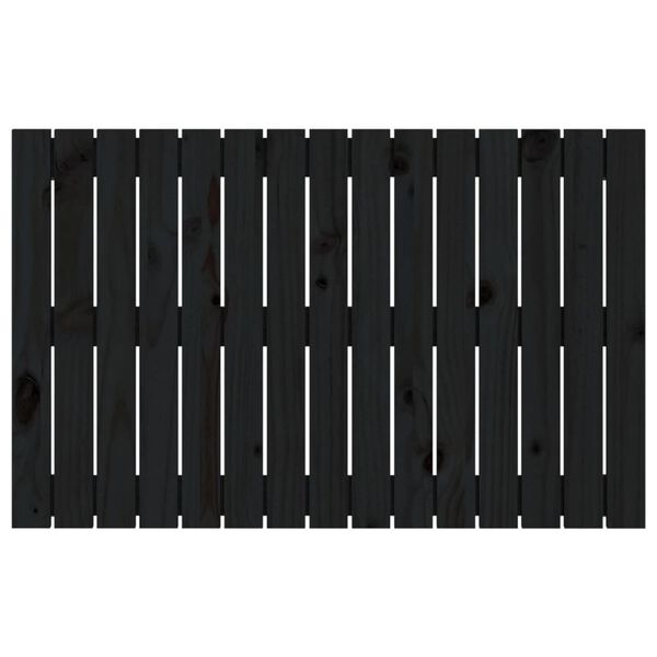 vidaXL Cabecero de cama de pared madera maciza pino negro 95,5x3x60 cm