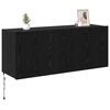 vidaXL Mueble de TV Montado en la Pared Roble Negro 100 x 35 x 41 cm