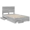 vidaXL Estructura de cama con cabecera Gris Sonoma 120 x 190 cm