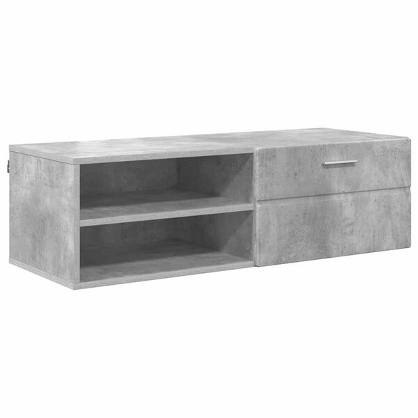 vidaXL Armario de Madera con caj&oacute;n Gris Concreto 100,5 x 39 x 30 cm
