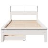 vidaXL Cama con estanter&iacute;a sin colch&oacute;n madera maciza blanco 90x200 cm