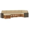 vidaXL Conjunto de sof&aacute;s de exterior 7 uds. Natural y Beige