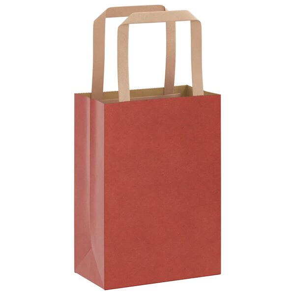 vidaXL Bolsas de papel con asas 50 uds rojo 15x8x21 cm