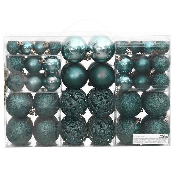 vidaXL Bolas de Navidad 100 unidades verde 3 / 4 / 6 cm