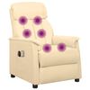 vidaXL Sillón de masaje eléctrico cuero sintético crema