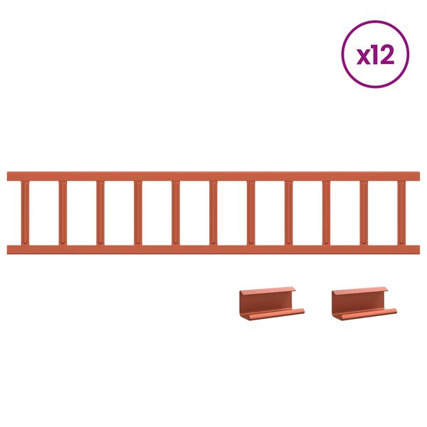 vidaXL Protecci&oacute;n de Nieve para Techo Rojo 1200 x 2,5 x 20 cm Acero