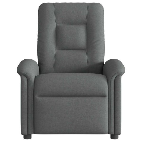 vidaXL Sill&oacute;n reclinable de masaje de tela gris oscuro