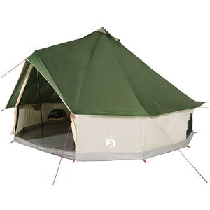 vidaXL Tienda de campa&ntilde;a familiar tipi 10 personas impermeable verde