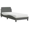 vidaXL Cama con colch&oacute;n Dover tela gris oscuro 90x190 cm