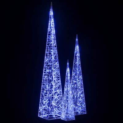 vidaXL Cono de luz LED decorativo acrílico azul 60/90/120 cm