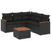 vidaXL Set de sof&aacute;s de jard&iacute;n 6 piezas y cojines rat&aacute;n sint&eacute;tico negro