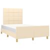 vidaXL Estructura de cama sin colch&oacute;n tela crema 120x190 cm