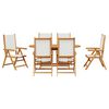 vidaXL Conjunto de Comedor de Jardín 7 pcs Blanco crema