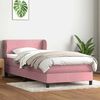 vidaXL Cama box spring con colch&oacute;n terciopelo rosa 100x220 cm