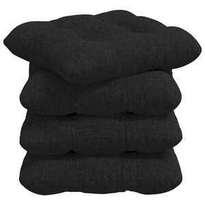 vidaXL Cojines para asiento 4 pcs Negro 40 x 40 x 12 cm tela