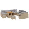 vidaXL Conjunto de sof&aacute;s de jard&iacute;n 13 uds. Beige rat&aacute;n sint&eacute;tico