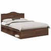 vidaXL Estructura de cama con cabecera Roble Marr&oacute;n 140 x 200 cm