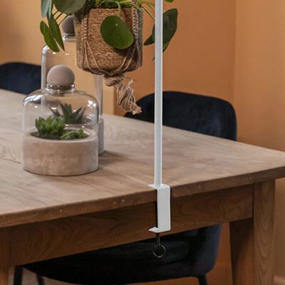 Esschert Design Barra de mesa decorativa con abrazadera blanco