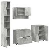 vidaXL Juego de muebles de ba&ntilde;o con caj&oacute;n 4 pcs Gris Concreto