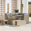 vidaXL Conjunto de sof&aacute;s de jard&iacute;n 8 pcs Beige rat&aacute;n sint&eacute;tico