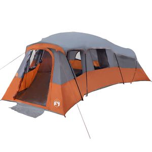 vidaXL Tienda Familiar Gris y naranja 762 x 655 x 218 cm tafet&aacute;n