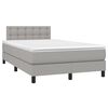 vidaXL Cama box spring con colch&oacute;n tela gris claro 120x200 cm