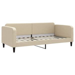 vidaXL Sof&aacute; cama sin colch&oacute;n tela crema 90x200 cm