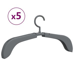 vidaXL Perchas extensibles 5 unidades gris