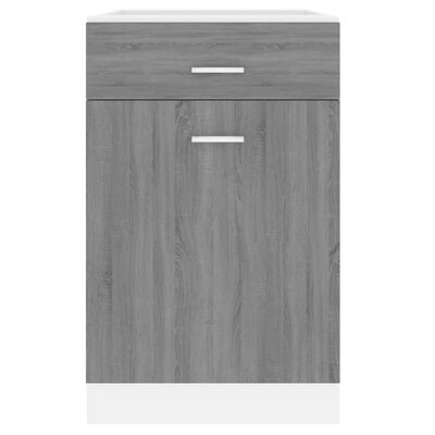 vidaXL Armario inferior cocina contrachapado gris Sonoma 50x46x81,5 cm
