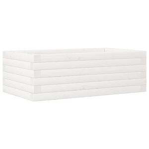vidaXL Jardinera de madera maciza de pino blanca 70x40x23 cm