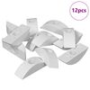 vidaXL Arandela en forma de media luna 12 uds. Blanco M6 Polipropileno