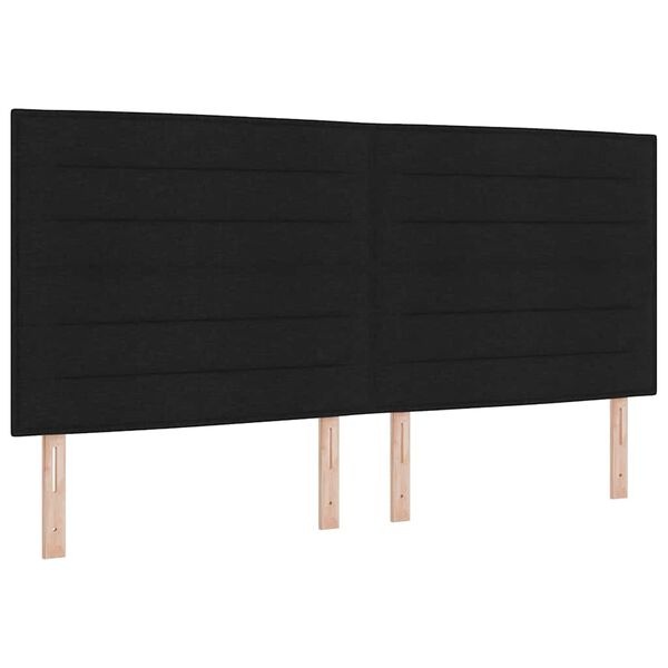 vidaXL Cama tipo Box Spring con colch&oacute;n Negro 200 x 200 cm tela