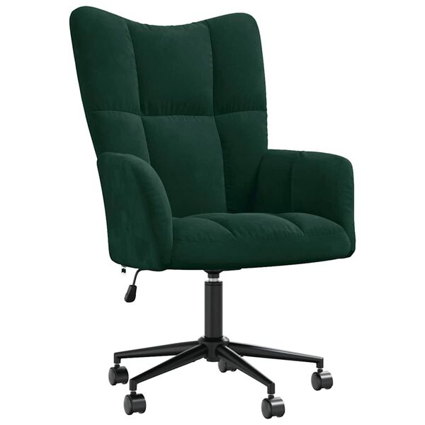 vidaXL Sill&oacute;n de relax de terciopelo verde oscuro