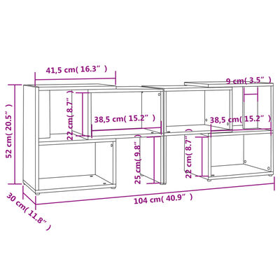 vidaXL Mueble de TV madera contrachapada negro 104x30x52 cm