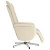 vidaXL Sill&oacute;n reclinable con reposapi&eacute;s cuero sint&eacute;tico color crema