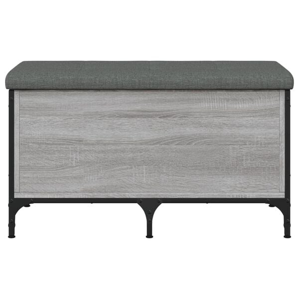 vidaXL Banco con almacenaje madera ingeniería gris Sonoma 82x42x45 cm
