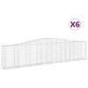 vidaXL Cestas de gaviones 6 uds forma de arco hierro 400x30x80/100 cm