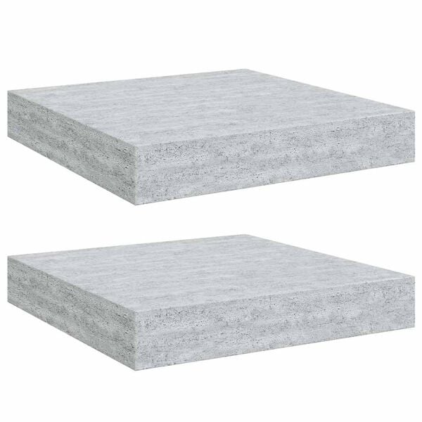 vidaXL Estante flotante pared 2 uds MDF gris hormig&oacute;n 23x23,5x3,8 cm