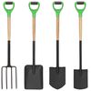 vidaXL Set de herramientas de jard&iacute;n 4 pzas D agarre acero madera dura