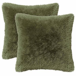 vidaXL Coj&iacute;n con almohada HEERLEN 6 uds. Verde Fleece PV