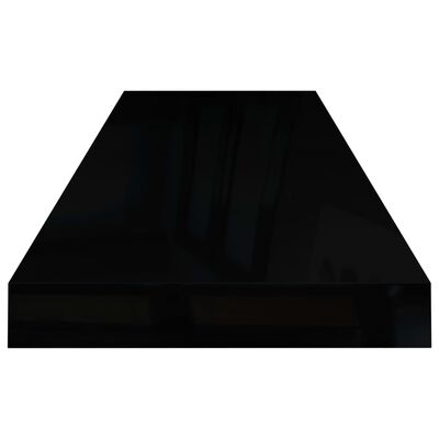 vidaXL Estante flotante de pared MDF negro brillante 80x23,5x3,8 cm