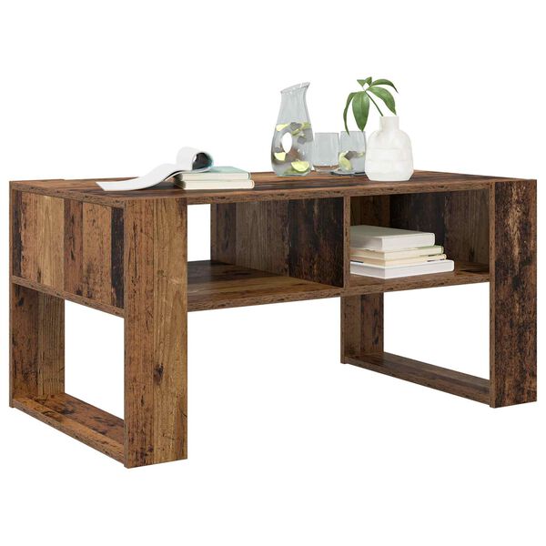 vidaXL Mesa de Caf&eacute; Madera vieja 92 x 53 x 45 cm Madera de ingenier&iacute;a