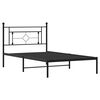 vidaXL Estructura cama sin colch&oacute;n con cabecero metal negro 107x203 cm