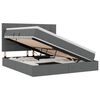 vidaXL Cama con almacenamiento y LED con LED Gris oscuro 160 x 200 cm