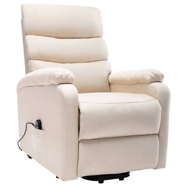 vidaXL Sillón de masaje elevable tela color crema