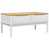 vidaXL Mesa de centro FLORO madera maciza de pino blanco 99x55,5x45 cm