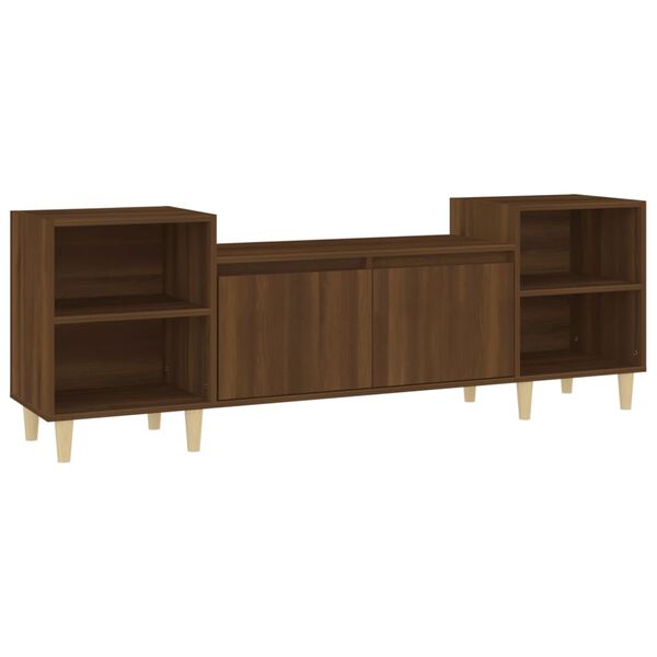 vidaXL Mueble para TV madera contrachapada marr&oacute;n roble 160x35x55 cm