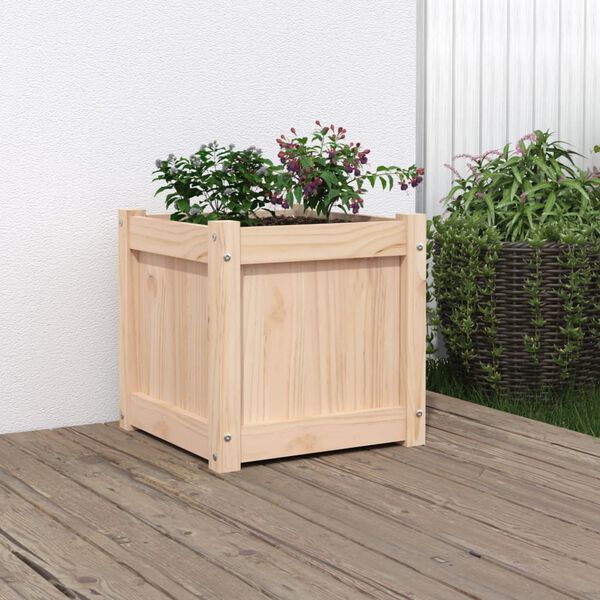 vidaXL Jardinera madera maciza de pino 40x40x40 cm